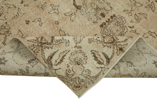 6x10 Beige Turkish Vintage Area Rug - 46091