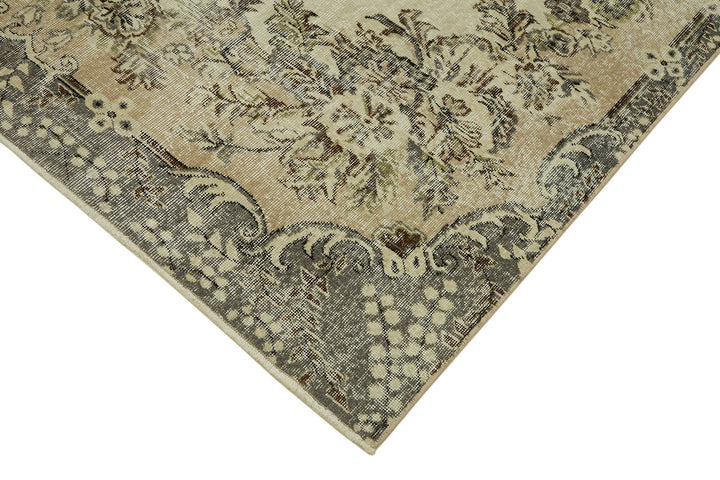 7x10 Beige Turkish Vintage Area Rug - 46093