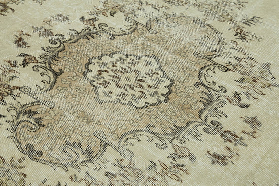 7x10 Beige Turkish Vintage Area Rug - 46093