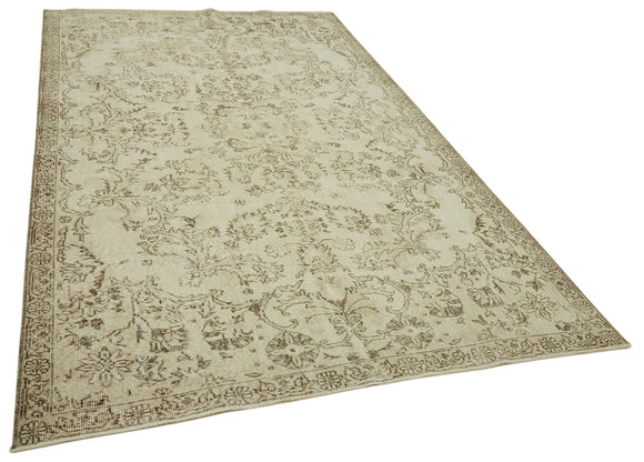 6x10 Beige Turkish Vintage Area Rug - 46094