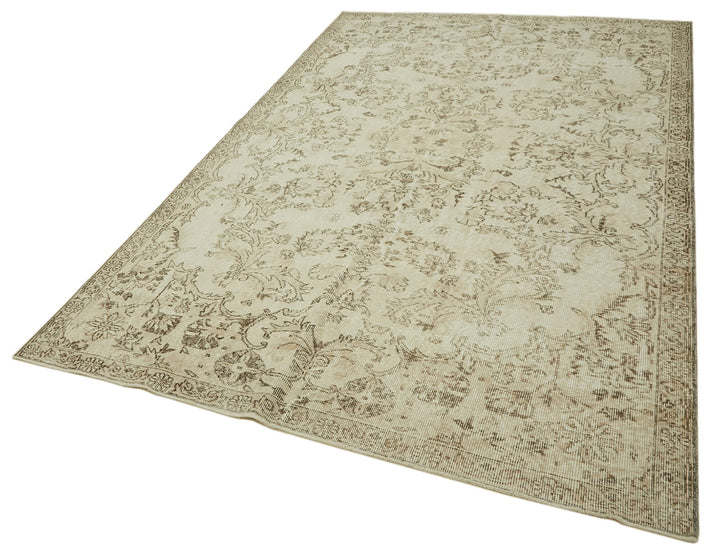6x10 Beige Turkish Vintage Area Rug - 46094