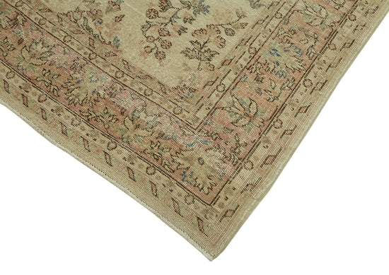 7x10 Beige Turkish Vintage Area Rug - 46098