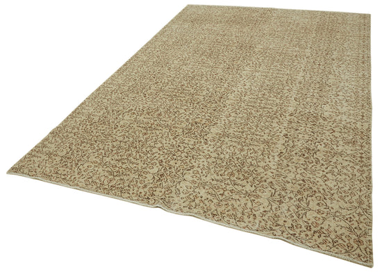 7x10 Beige Turkish Vintage Area Rug - 46100