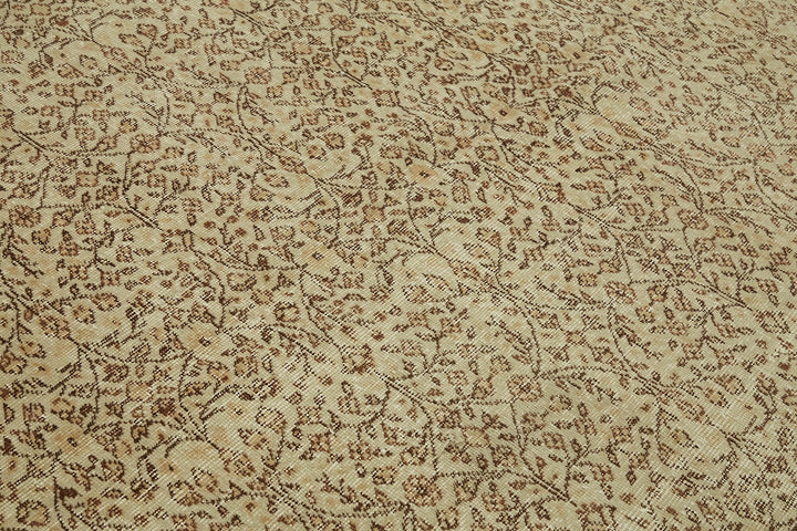 7x10 Beige Turkish Vintage Area Rug - 46100