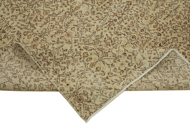 7x10 Beige Turkish Vintage Area Rug - 46100