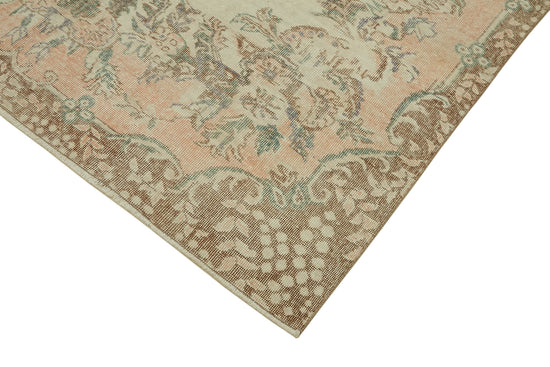 6x9 Beige Turkish Vintage Area Rug - 46102