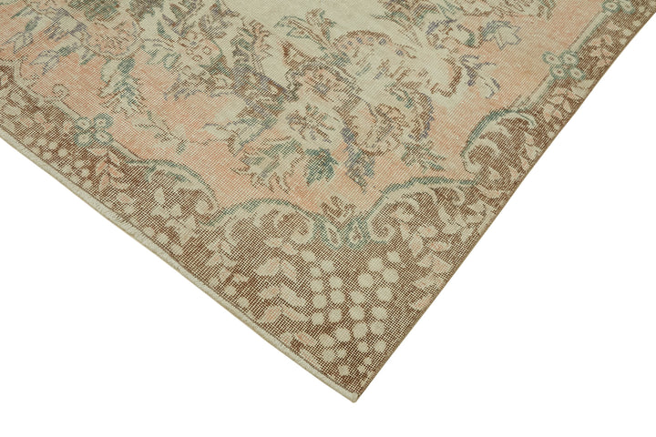 6x9 Beige Turkish Vintage Area Rug - 46102