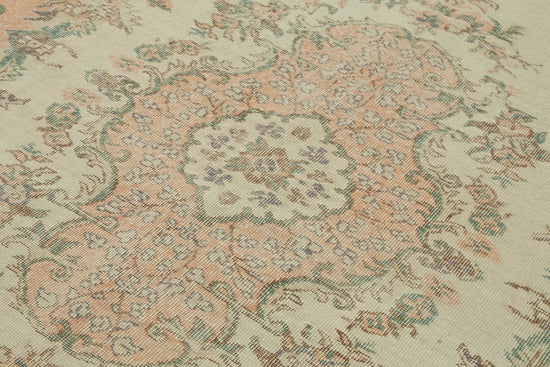 6x9 Beige Turkish Vintage Area Rug - 46102