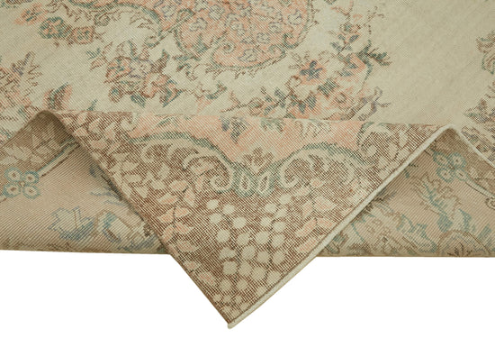 6x9 Beige Turkish Vintage Area Rug - 46102
