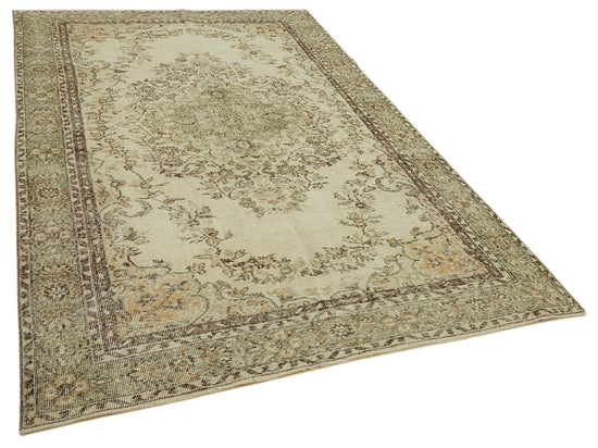 6x10 Beige Turkish Vintage Area Rug - 46103