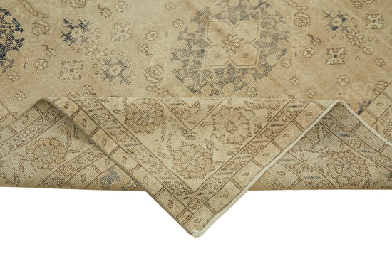 6x9 Beige Turkish Vintage Area Rug - 46104