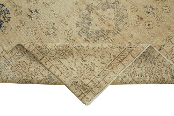 6x9 Beige Turkish Vintage Area Rug - 46104