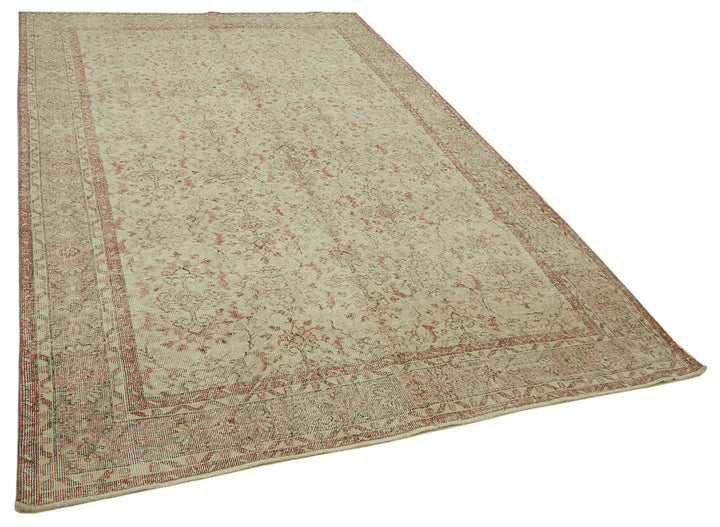 7x10 Beige Turkish Vintage Area Rug - 46105
