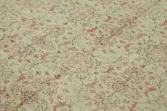 7x10 Beige Turkish Vintage Area Rug - 46105