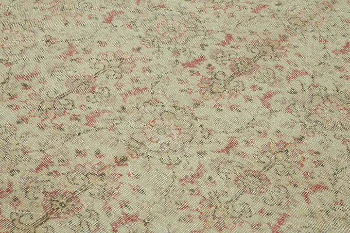 7x10 Beige Turkish Vintage Area Rug - 46105