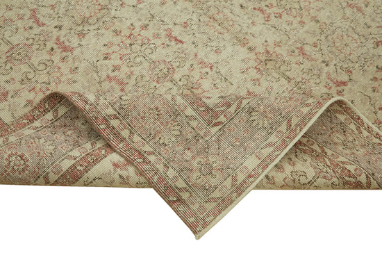 7x10 Beige Turkish Vintage Area Rug - 46105