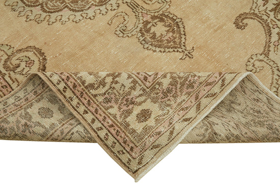 6x10 Beige Turkish Vintage Area Rug - 46107