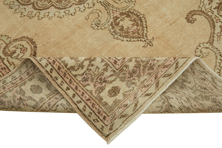 6x10 Beige Turkish Vintage Area Rug - 46107