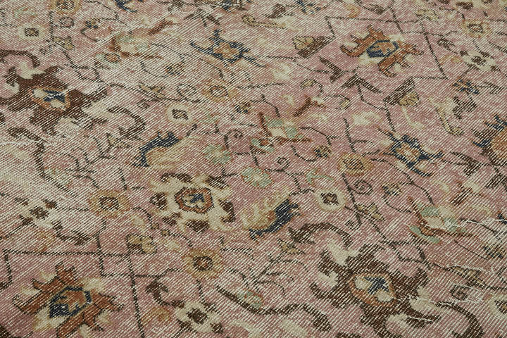 7x10 Beige Turkish Vintage Area Rug - 46109