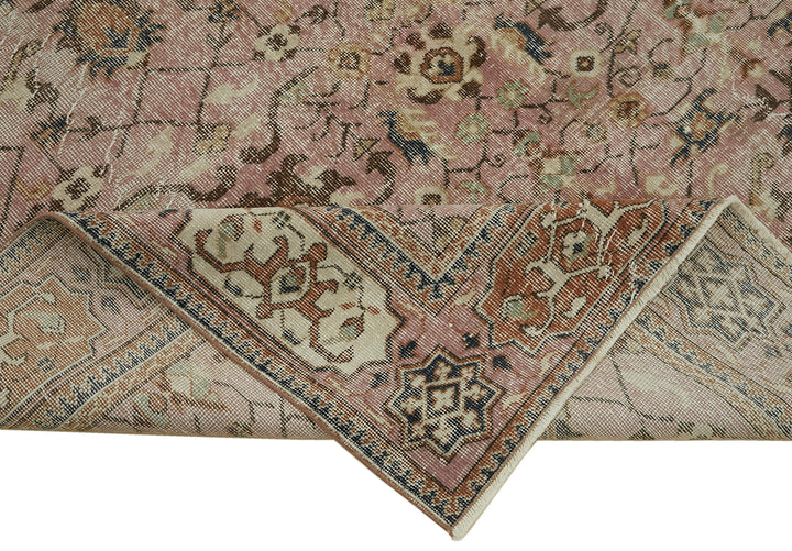7x10 Beige Turkish Vintage Area Rug - 46109