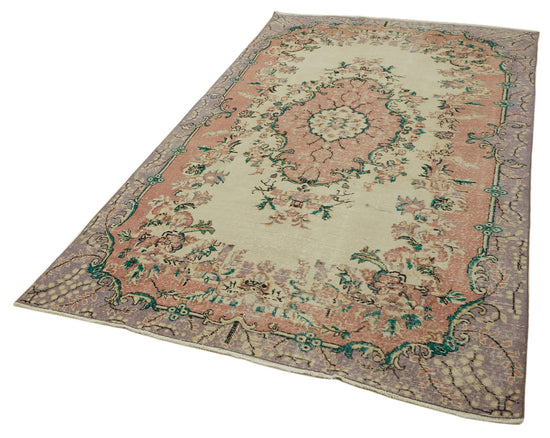 6x11 Beige Turkish Vintage Area Rug - 46111