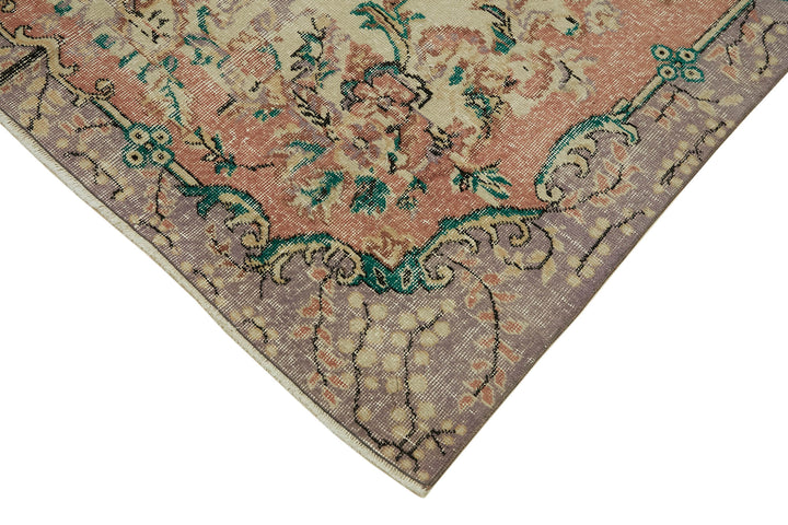 6x11 Beige Turkish Vintage Area Rug - 46111