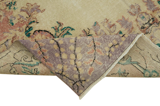 6x11 Beige Turkish Vintage Area Rug - 46111