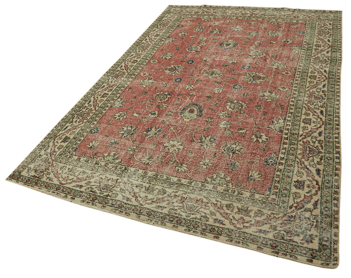 6x10 Beige Turkish Vintage Area Rug - 46114