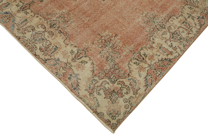 7x10 Beige Turkish Vintage Area Rug - 46116