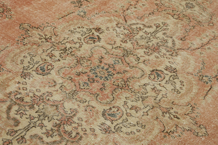 7x10 Beige Turkish Vintage Area Rug - 46116