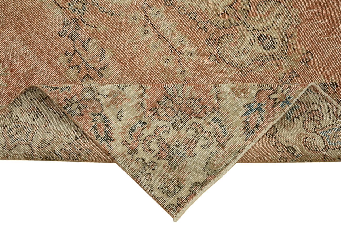 7x10 Beige Turkish Vintage Area Rug - 46116