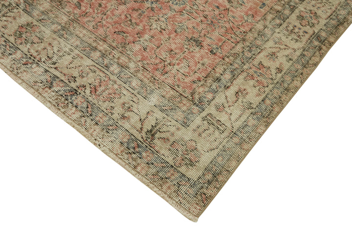 7x10 Beige Turkish Vintage Area Rug - 46117