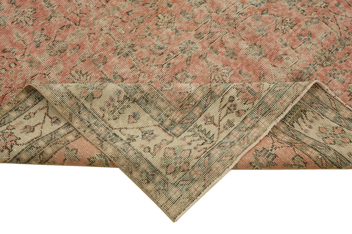 7x10 Beige Turkish Vintage Area Rug - 46117