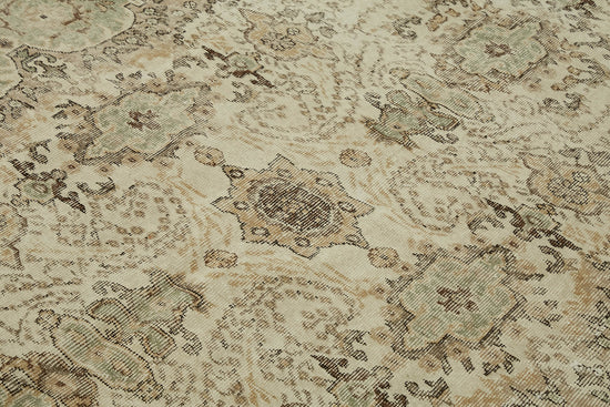 7x10 Beige Turkish Vintage Area Rug - 46119