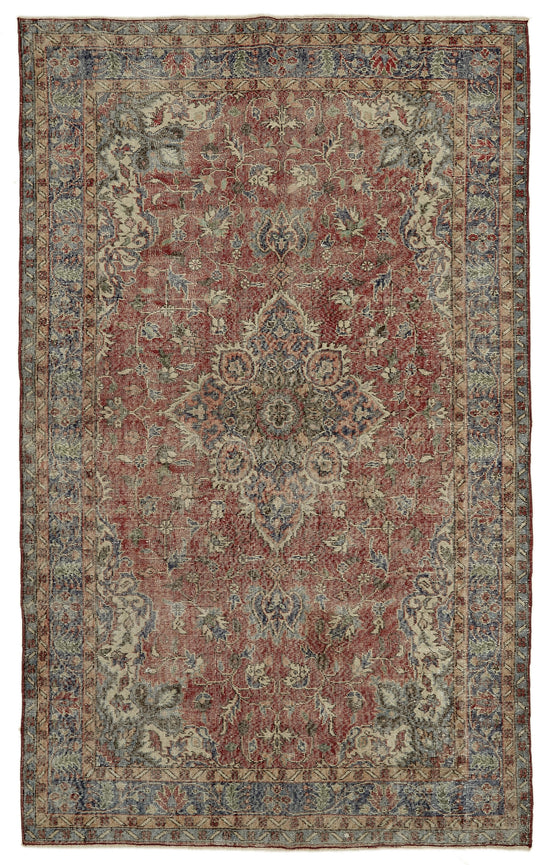 6x10 Beige Turkish Vintage Area Rug - 46121