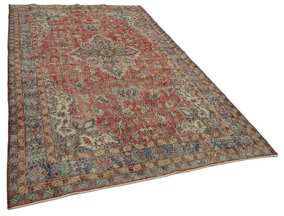 6x10 Beige Turkish Vintage Area Rug - 46121