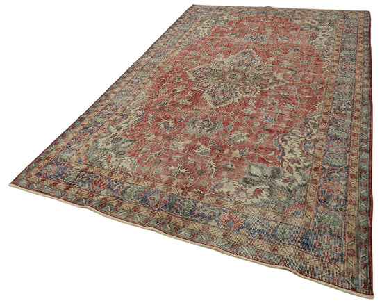 6x10 Beige Turkish Vintage Area Rug - 46121