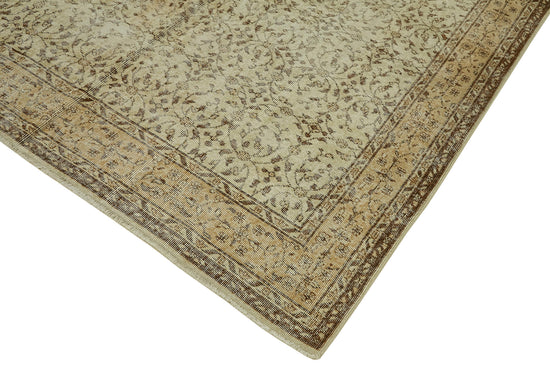 7x10 Beige Turkish Vintage Area Rug - 46122