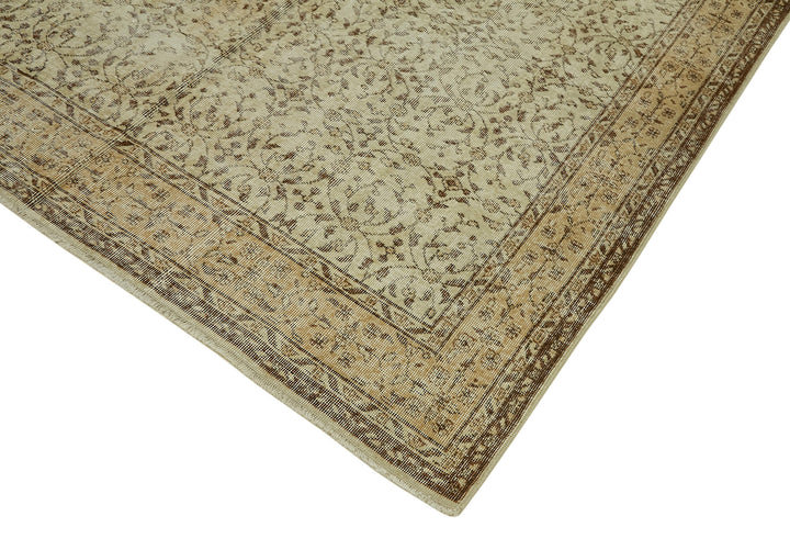 7x10 Beige Turkish Vintage Area Rug - 46122