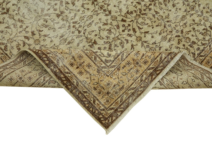 7x10 Beige Turkish Vintage Area Rug - 46122