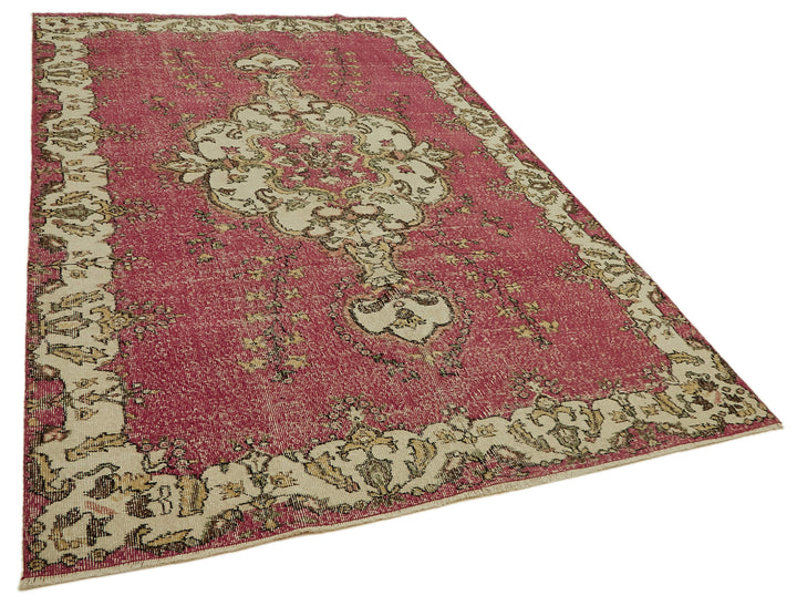 6x10 Beige Turkish Vintage Area Rug - 46123