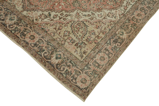 7x10 Beige Turkish Vintage Area Rug - 46124