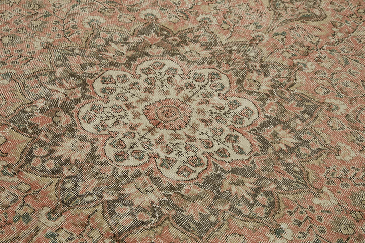 7x10 Beige Turkish Vintage Area Rug - 46124