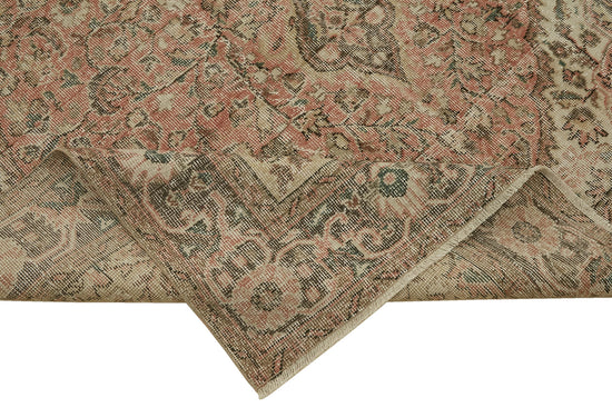 7x10 Beige Turkish Vintage Area Rug - 46124