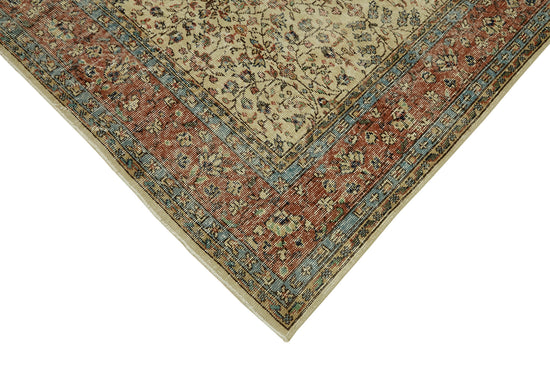 7x10 Beige Turkish Vintage Area Rug - 46125