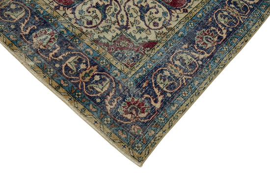7x10 Beige Turkish Vintage Area Rug - 46126