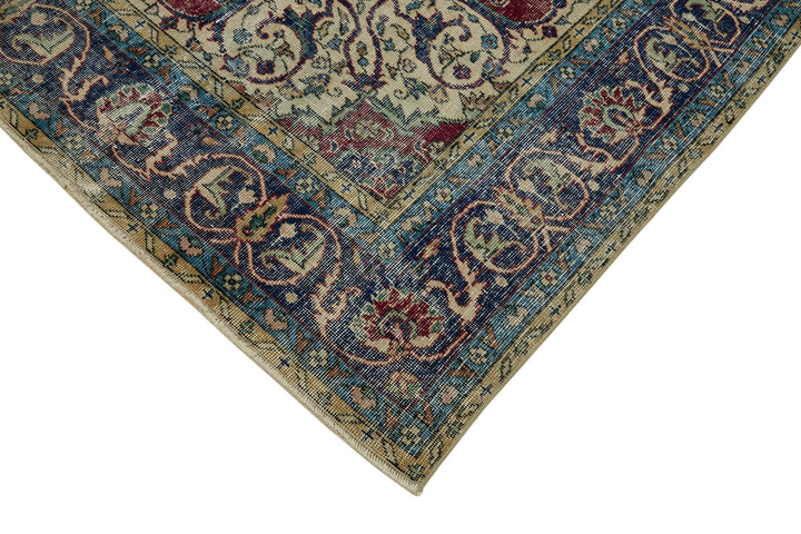 7x10 Beige Turkish Vintage Area Rug - 46126