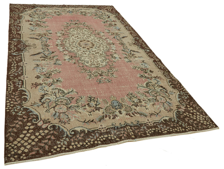 6x10 Beige Turkish Vintage Area Rug - 46127