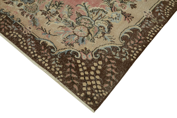 6x10 Beige Turkish Vintage Area Rug - 46127