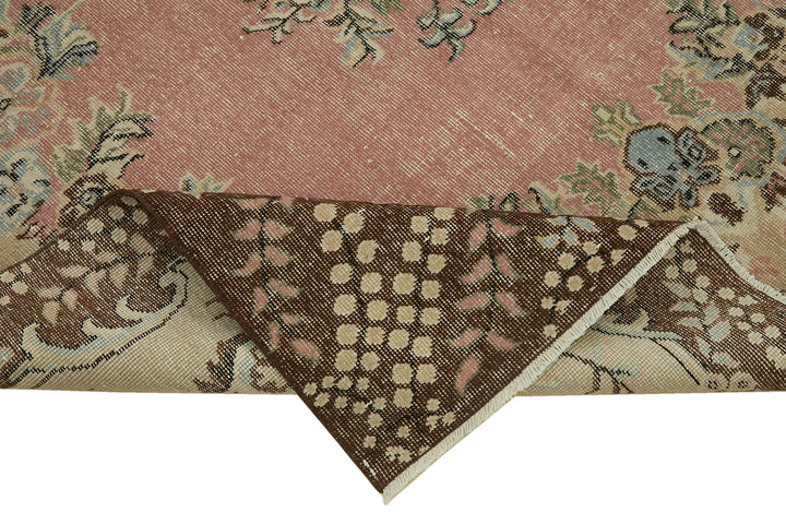 6x10 Beige Turkish Vintage Area Rug - 46127